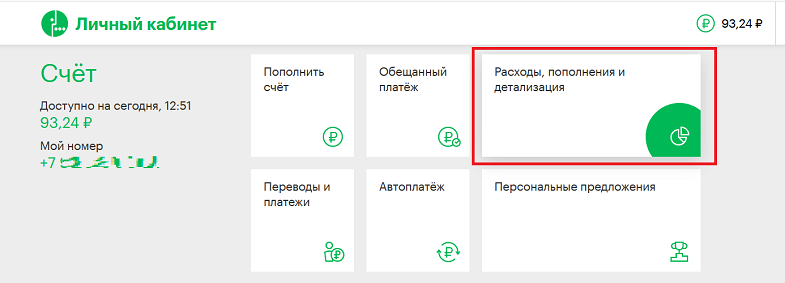 Как заказать детализацию через сайт МегаФон